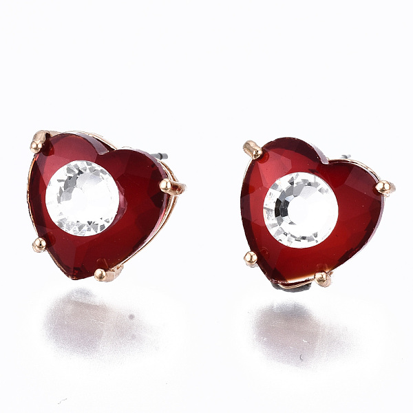 PandaHall Brass Stud Earrings, with Glass and Steel Pins, Heart, Light Gold, Red, 12x13mm, Pin: 0.6mm Glass Heart Red
PandaHall Brass Stud Earrings, with Glass and Steel Pins, Heart, Light Gold, Red, 12x13mm, Pin: 0.6mm Glass Heart Red