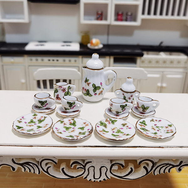 PandaHall Mini Ceramic Tea Sets, including Teacup, Saucer, Teapot, Cream Pitcher, Sugar Bowl, Miniature Ornaments, Micro Landscape Garden...
PandaHall Mini Ceramic Tea Sets, including Teacup, Saucer, Teapot, Cream Pitcher, Sugar Bowl, Miniature Ornaments, Micro Landscape Garden...