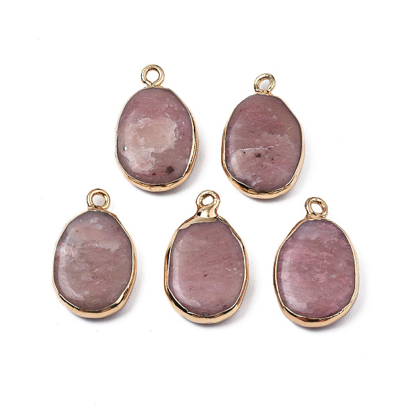PandaHall Natural Rhodochrosite Pendants, with Light Gold Plated Brass Findings, Oval, 22~22.5x13~13.5x4.5~5mm, Hole: 1.6mm Rhodochrosite...
PandaHall Natural Rhodochrosite Pendants, with Light Gold Plated Brass Findings, Oval, 22~22.5x13~13.5x4.5~5mm, Hole: 1.6mm Rhodochrosite...