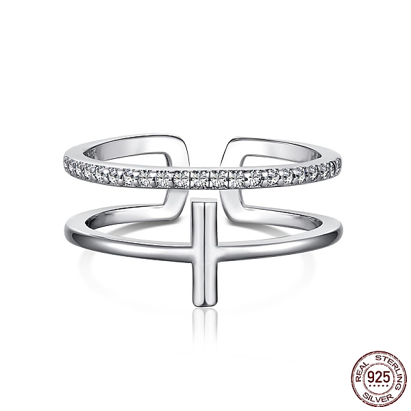 PandaHall Rhodium Plated 925 Sterling Silver Cross Open Cuff Rings with Cubic Zirconia, with S925 Stamp, Real Platinum Plated, 8.3mm, US..., Clear
PandaHall Rhodium Plated 925 Sterling Silver Cross Open Cuff Rings with Cubic Zirconia, with S925 Stamp, Real Platinum Plated, 8.3mm, US..., Clear