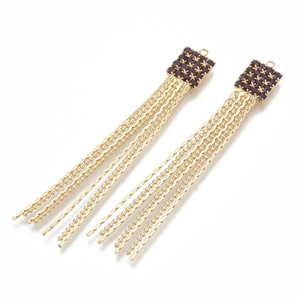PandaHall Brass Big Pendants, with Cubic Zirconia, Tassel Pendant, Square, Dark Red, Nickel Free, Real 18K Gold Plated, 72x10x3mm, Hole...
PandaHall Brass Big Pendants, with Cubic Zirconia, Tassel Pendant, Square, Dark Red, Nickel Free, Real 18K Gold Plated, 72x10x3mm, Hole...