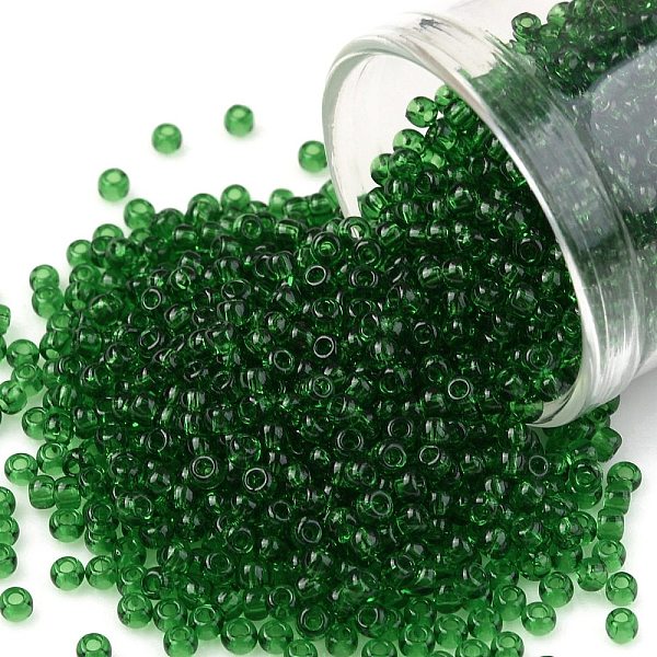 PandaHall TOHO Round Seed Beads, Japanese Seed Beads, (7B) Transparent Grass Green, 11/0, 2.2mm, Hole: 0.8mm, about 1110pcs/10g Glass Green
PandaHall TOHO Round Seed Beads, Japanese Seed Beads, (7B) Transparent Grass Green, 11/0, 2.2mm, Hole: 0.8mm, about 1110pcs/10g Glass Green