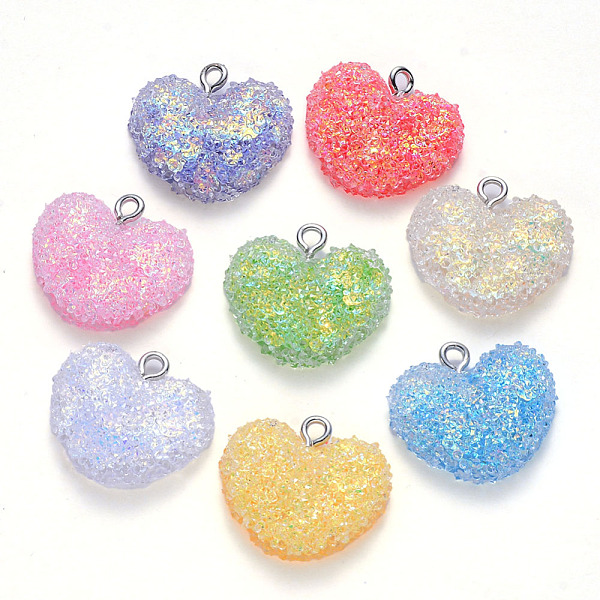 PandaHall Epoxy Resin Pendants, with Sequins/Paillette and Platinum Plated Iron Loop, Heart, Mixed Color, 18.5~19.5x21x7.5mm, Hole: 2mm..., Multicolor
PandaHall Epoxy Resin Pendants, with Sequins/Paillette and Platinum Plated Iron Loop, Heart, Mixed Color, 18.5~19.5x21x7.5mm, Hole: 2mm..., Multicolor
