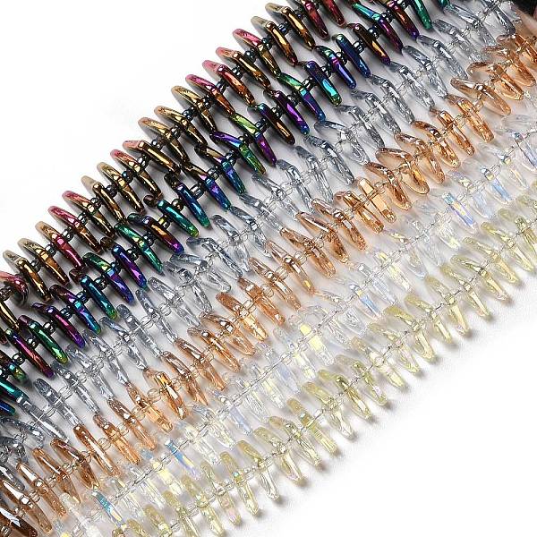 PandaHall Electroplate Glass Beads Strands, Triangle, Mixed Color, 9x15.5~16x2.8~3mm, Hole: 1mm, about 119~131pcs/strand, 24.21''~24.41''..., Multicolor
PandaHall Electroplate Glass Beads Strands, Triangle, Mixed Color, 9x15.5~16x2.8~3mm, Hole: 1mm, about 119~131pcs/strand, 24.21''~24.41''..., Multicolor