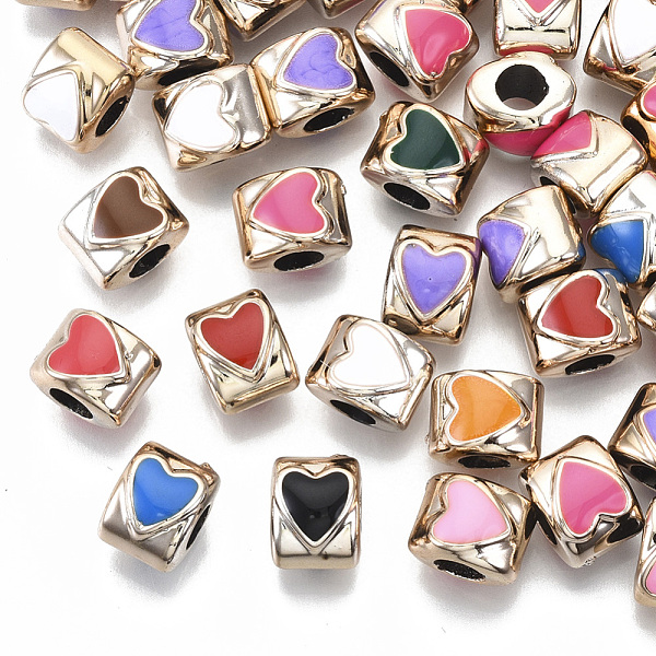 PandaHall UV Plating Acrylic European Beads, with Enamel, Large Hole Beads, Mixed Color, Heart, Light Gold, 10x8~9x8mm, Hole: 4mm Acrylic...
PandaHall UV Plating Acrylic European Beads, with Enamel, Large Hole Beads, Mixed Color, Heart, Light Gold, 10x8~9x8mm, Hole: 4mm Acrylic...