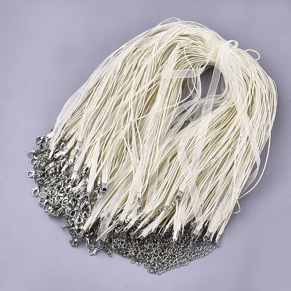 PandaHall Waxed Cord and Organza Ribbon Necklace Making, with Iron Lobster Claw Clasps, Platinum, Beige, 17.6 inch~17.8 inch(45~45.5cm), 7mm..., Yellow
PandaHall Waxed Cord and Organza Ribbon Necklace Making, with Iron Lobster Claw Clasps, Platinum, Beige, 17.6 inch~17.8 inch(45~45.5cm), 7mm..., Yellow