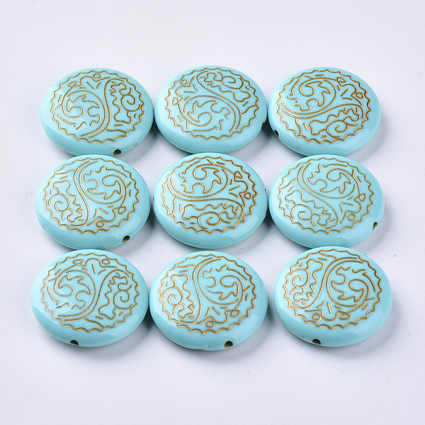 PandaHall Plating Acrylic Beads, Golden Metal Enlaced, Flat Round, Dark Turquoise, 24.5x6.5mm, Hole: 1.5mm, about 180pcs/500g Acrylic Flat..., Cyan
PandaHall Plating Acrylic Beads, Golden Metal Enlaced, Flat Round, Dark Turquoise, 24.5x6.5mm, Hole: 1.5mm, about 180pcs/500g Acrylic Flat..., Cyan