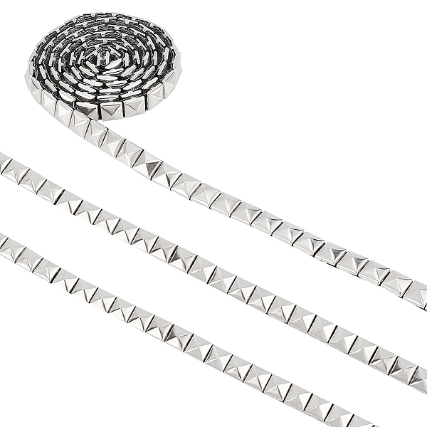 PandaHall WADORN 5 Yards Stainless Steel Square Rivet Studed Cord, for Cloth Accessories, Platinum, 8x4mm Metallic Cord
PandaHall WADORN 5 Yards Stainless Steel Square Rivet Studed Cord, for Cloth Accessories, Platinum, 8x4mm Metallic Cord