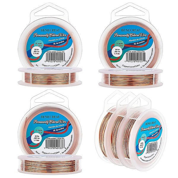 PandaHall BENECREAT 3 Rolls 18-Gauge/20-Gauge/22-Gauge Tarnish Resistant Copper Wire, 33-Feet/33-Feet/66-Feet Copper Round
PandaHall BENECREAT 3 Rolls 18-Gauge/20-Gauge/22-Gauge Tarnish Resistant Copper Wire, 33-Feet/33-Feet/66-Feet Copper Round