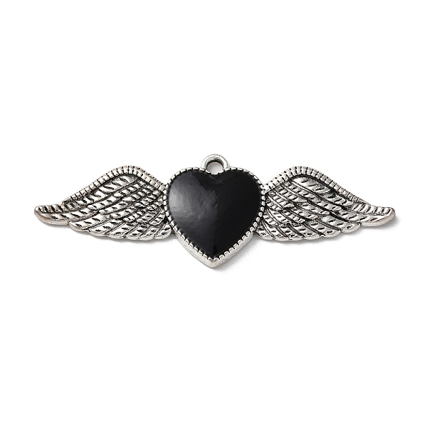 PandaHall Alloy Pendants, with Black Enamel, Antique Silver, Heart with Wing Charm, 18x54x3mm, Hole: 2mm Alloy+Enamel Heart Black
PandaHall Alloy Pendants, with Black Enamel, Antique Silver, Heart with Wing Charm, 18x54x3mm, Hole: 2mm Alloy+Enamel Heart Black
