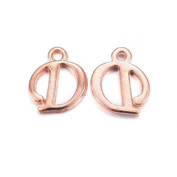 PandaHall Rose Gold Plated Alloy Letter Pendants, Rack Plating, Cadmium Free & Lead Free, Letter.D, 13x11x2mm, Hole: 1.5mm Alloy Letter
PandaHall Rose Gold Plated Alloy Letter Pendants, Rack Plating, Cadmium Free & Lead Free, Letter.D, 13x11x2mm, Hole: 1.5mm Alloy Letter