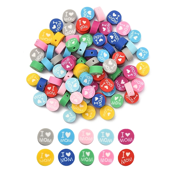 PandaHall 100Pcs 10 Colors Handmade Polymer Clay Beads, Mother's Day Theme, Flat Round with Word I Love MOM, Mixed Color, 8~9.5x3.5~4.5mm..., Multicolor
PandaHall 100Pcs 10 Colors Handmade Polymer Clay Beads, Mother's Day Theme, Flat Round with Word I Love MOM, Mixed Color, 8~9.5x3.5~4.5mm..., Multicolor