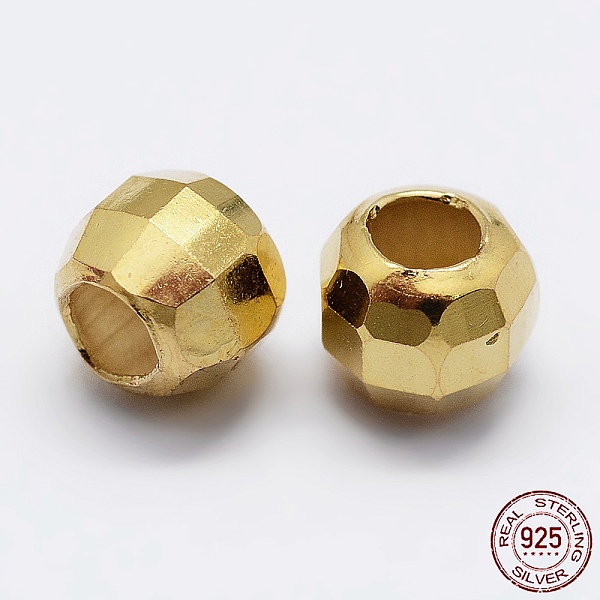 PandaHall 925 Sterling Silver Beads Spacer, Faceted, Round, Golden, 6x5mm, Hole: 3mm Sterling Silver Round
PandaHall 925 Sterling Silver Beads Spacer, Faceted, Round, Golden, 6x5mm, Hole: 3mm Sterling Silver Round