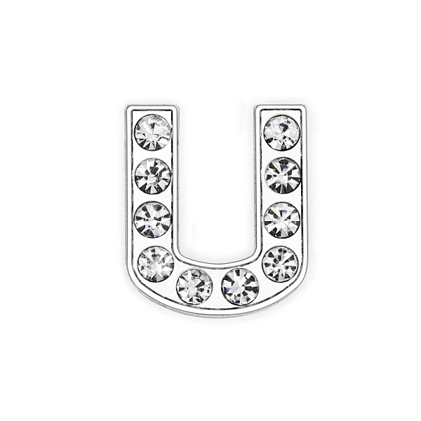 PandaHall Eco-Friendly Zinc Alloy Slide Charms, with Rhinestone, Platinum Plated, Letter, Crystal, Letter.U, 12mm, Hole: 1.5x7.9mm..., Clear
PandaHall Eco-Friendly Zinc Alloy Slide Charms, with Rhinestone, Platinum Plated, Letter, Crystal, Letter.U, 12mm, Hole: 1.5x7.9mm..., Clear