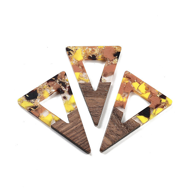 PandaHall Walnut Wood Pendants, Resin and Gold foil, Triangle, Yellow, 45x30x3.5mm, Hole: 2mm Wood Triangle Yellow
PandaHall Walnut Wood Pendants, Resin and Gold foil, Triangle, Yellow, 45x30x3.5mm, Hole: 2mm Wood Triangle Yellow