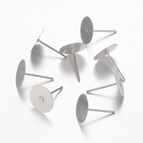 PandaHall Earring Stud Ear Nail Iron Flat Base Cup Post Earring Findings, Silver Color Plated, Size: about 10mm in diameter, 12mm long...
PandaHall Earring Stud Ear Nail Iron Flat Base Cup Post Earring Findings, Silver Color Plated, Size: about 10mm in diameter, 12mm long...