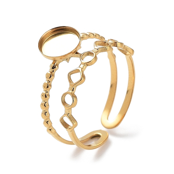 PandaHall 304 Stainless Steel Open Cuff Ring Components, Bezel Cup Ring Settings, Flat Round, Real 14K Gold Plated, Inner Diameter: 17mm...
PandaHall 304 Stainless Steel Open Cuff Ring Components, Bezel Cup Ring Settings, Flat Round, Real 14K Gold Plated, Inner Diameter: 17mm...