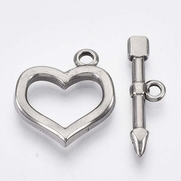 PandaHall 304 Stainless Steel Toggle Clasps, Heart, Stainless Steel Color, Heart: 20x18x3mm, Hole: 2mm, Bar: 23.5x7x3mm, Hole: 1.8mm 304...
PandaHall 304 Stainless Steel Toggle Clasps, Heart, Stainless Steel Color, Heart: 20x18x3mm, Hole: 2mm, Bar: 23.5x7x3mm, Hole: 1.8mm 304...
