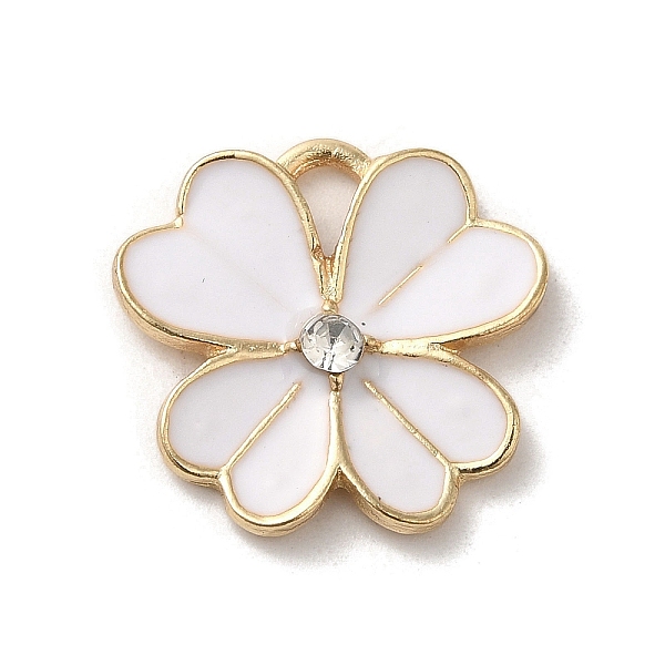 PandaHall Flower Alloy Enamel Pendants, with Rhinestone, Light Gold, White, 19x19.5x3mm, Hole: 4x2.5mm Alloy Rhinestone+Enamel Flower White
PandaHall Flower Alloy Enamel Pendants, with Rhinestone, Light Gold, White, 19x19.5x3mm, Hole: 4x2.5mm Alloy Rhinestone+Enamel Flower White