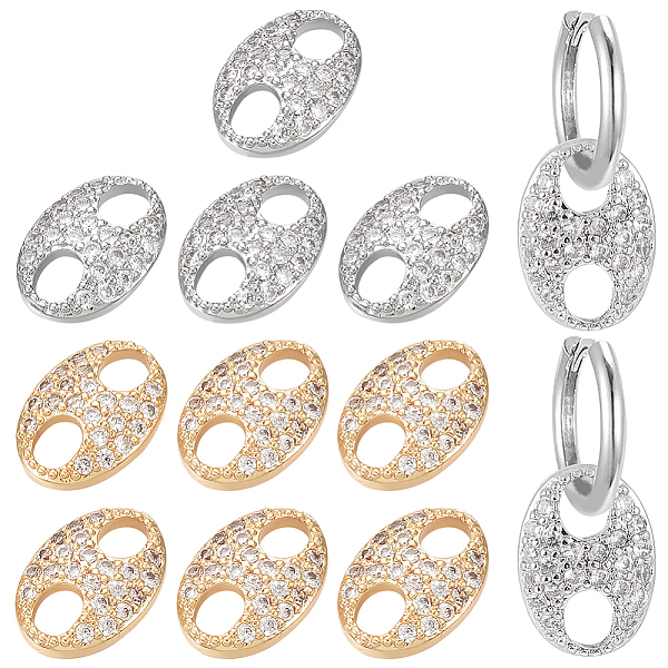 PandaHall BENECREAT 12Pcs 2 Colors Real 18K Gold & Real Platinum Plated Zirconia Cubic Links, Oval Brass Links Pendant Charms for Bracelet..., Clear
PandaHall BENECREAT 12Pcs 2 Colors Real 18K Gold & Real Platinum Plated Zirconia Cubic Links, Oval Brass Links Pendant Charms for Bracelet..., Clear