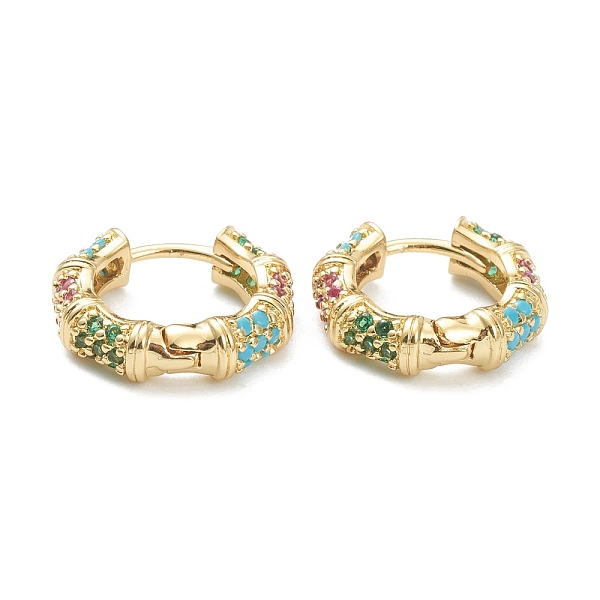 PandaHall Brass Micro Pave Cubic Zirconia Huggie Hoop Earrings, Bamboo Stick, Colorful, Real 18K Gold Plated, 15x17x4.5mm, Pin: 1mm Brass...
PandaHall Brass Micro Pave Cubic Zirconia Huggie Hoop Earrings, Bamboo Stick, Colorful, Real 18K Gold Plated, 15x17x4.5mm, Pin: 1mm Brass...