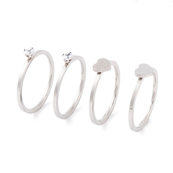 PandaHall Heart 304 Stainless Steel Finger Ring Set for Women, with Cubic Zirconia, Stainless Steel Color, 20mm, US Size 6~9(16.5~18.9mm)...
PandaHall Heart 304 Stainless Steel Finger Ring Set for Women, with Cubic Zirconia, Stainless Steel Color, 20mm, US Size 6~9(16.5~18.9mm)...