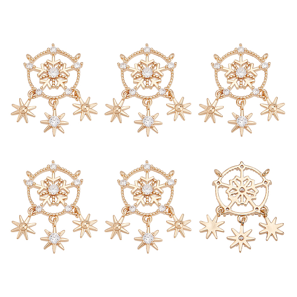 PandaHall BENECREAT Brass Micro Pave Clear Cubic Zirconia Pendants, Snowflake with Star, Golden, 27mm, about 6pcs/box Brass+Cubic Zirconia...
PandaHall BENECREAT Brass Micro Pave Clear Cubic Zirconia Pendants, Snowflake with Star, Golden, 27mm, about 6pcs/box Brass+Cubic Zirconia...