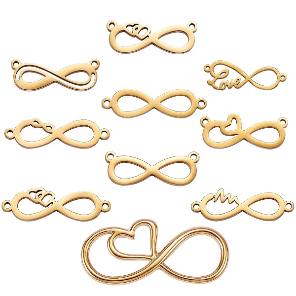 PandaHall 10Pcs 10 Style 304 Stainless Steel Links Connectors, Laser Cut, Infinity, Golden, 1pc/style 304 Stainless Steel Infinity
PandaHall 10Pcs 10 Style 304 Stainless Steel Links Connectors, Laser Cut, Infinity, Golden, 1pc/style 304 Stainless Steel Infinity