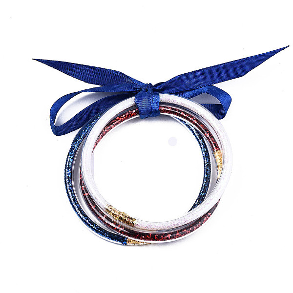 PandaHall PVC Plastic Bangle Sets, Jelly Bangles, with Glitter Powder and Polyester Ribbon, Mixed Color, 2-1/2 inch(6.5cm), 3pcs/set Plastic..., Multicolor
PandaHall PVC Plastic Bangle Sets, Jelly Bangles, with Glitter Powder and Polyester Ribbon, Mixed Color, 2-1/2 inch(6.5cm), 3pcs/set Plastic..., Multicolor