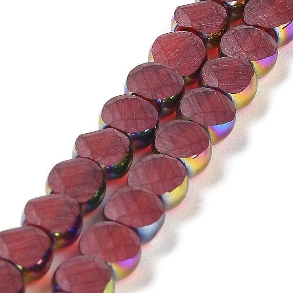 PandaHall Electroplate Frosted Glass Beads Strands, Rainbow Plated Edge Beads , Faceted Flat Round, Indian Red, 5~6x6~6.5x3.5~4mm, Hole...
PandaHall Electroplate Frosted Glass Beads Strands, Rainbow Plated Edge Beads , Faceted Flat Round, Indian Red, 5~6x6~6.5x3.5~4mm, Hole...
