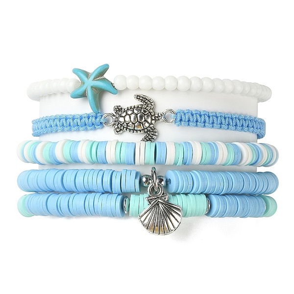 PandaHall 5Pcs 5 Style Polymer Clay Heishi Surfer Stretch Bracelets Set, Synthetic Turquoise Starfish & Alloy Tortoise & Shell Stackable...
PandaHall 5Pcs 5 Style Polymer Clay Heishi Surfer Stretch Bracelets Set, Synthetic Turquoise Starfish & Alloy Tortoise & Shell Stackable...