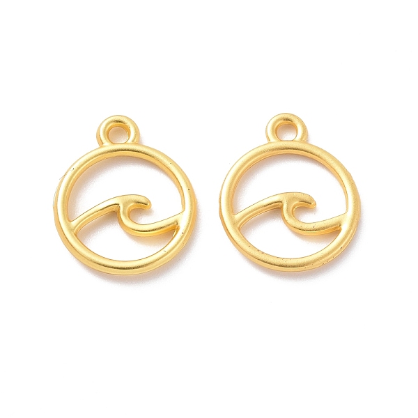 PandaHall Rack Plating Alloy Charms, Cadmium Free & Lead Free & Nickle Free, Round Ring with Wave Charm, Matte Gold Color, 14.5x12x1.5mm...
PandaHall Rack Plating Alloy Charms, Cadmium Free & Lead Free & Nickle Free, Round Ring with Wave Charm, Matte Gold Color, 14.5x12x1.5mm...