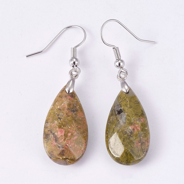 PandaHall Natural Unakite Dangle Earrings, with Brass Findings, teardrop, Faceted, Platinum, 45~49mm, Pin: 0.7mm, Pendant: 24~26x13x6~7mm...
PandaHall Natural Unakite Dangle Earrings, with Brass Findings, teardrop, Faceted, Platinum, 45~49mm, Pin: 0.7mm, Pendant: 24~26x13x6~7mm...