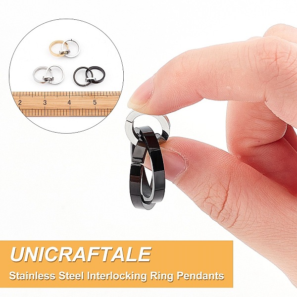 PandaHall Unicraftale 3Pcs 3 Color 304 Stainless Steel Interlocking Ring Pendants, Mixed Color, 37.5~38x21mm, 1pc/color 304 Stainless Steel...
PandaHall Unicraftale 3Pcs 3 Color 304 Stainless Steel Interlocking Ring Pendants, Mixed Color, 37.5~38x21mm, 1pc/color 304 Stainless Steel...