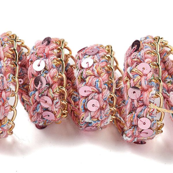 PandaHall Polyester Crochet Lace Trim, Knitted Decor Trimming with Golden Tone Aluminium Chain & PVC Paillettes, for Clothes Bridal Dress...
PandaHall Polyester Crochet Lace Trim, Knitted Decor Trimming with Golden Tone Aluminium Chain & PVC Paillettes, for Clothes Bridal Dress...