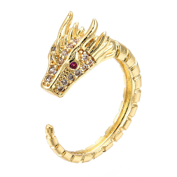 PandaHall Cubic Zirconia Dragon Open Cuff Ring, Real 18K Gold Plated Brass Jewelry for Women, Nickel Free, Cerise, US Size 5 1/4(15.9mm)..., Red
PandaHall Cubic Zirconia Dragon Open Cuff Ring, Real 18K Gold Plated Brass Jewelry for Women, Nickel Free, Cerise, US Size 5 1/4(15.9mm)..., Red