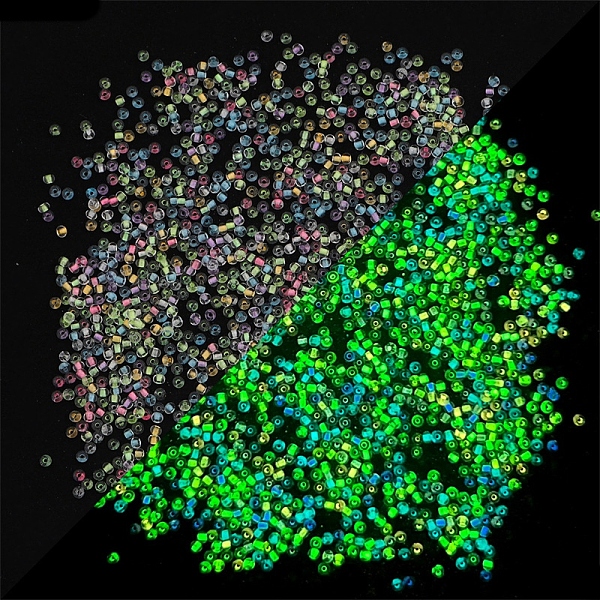 PandaHall Glow in the Dark Luminous Transparent Glass Round Seed Beads, Inside Colours, Rondelle, Colorful, 4mm, about 150pcs/bag Glass
PandaHall Glow in the Dark Luminous Transparent Glass Round Seed Beads, Inside Colours, Rondelle, Colorful, 4mm, about 150pcs/bag Glass