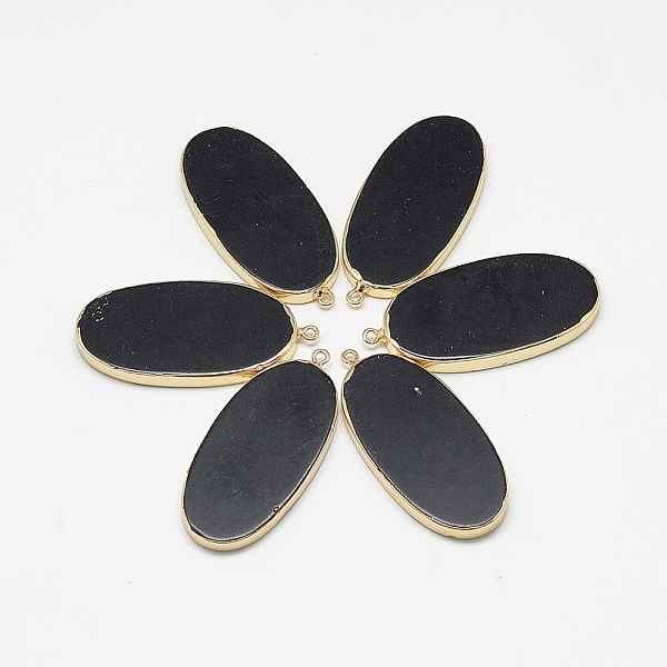 PandaHall Natural White Jade Big Pendants, Oval, with Golden Tone Brass Findings, Dyed, Black, 52~56x24~26x4~6mm, Hole: 2mm White Jade Oval...
PandaHall Natural White Jade Big Pendants, Oval, with Golden Tone Brass Findings, Dyed, Black, 52~56x24~26x4~6mm, Hole: 2mm White Jade Oval...