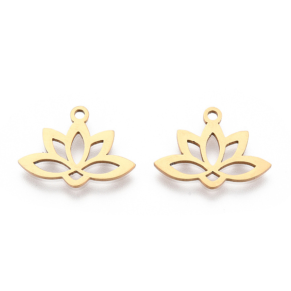 PandaHall 201 Stainless Steel Pendants, Laser Cut, Hollow, Lotus, Real 18K Gold Plated, 14x18.5x1mm, Hole: 1.6mm 201 Stainless Steel Flower
PandaHall 201 Stainless Steel Pendants, Laser Cut, Hollow, Lotus, Real 18K Gold Plated, 14x18.5x1mm, Hole: 1.6mm 201 Stainless Steel Flower