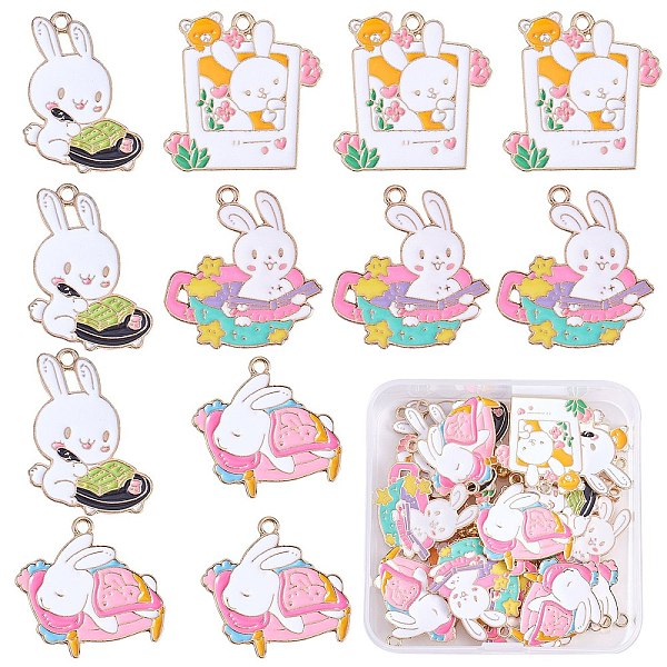 PandaHall 20Pcs 4 Style Cartoon Alloy Enamel Pendants, Light Gold, Rabbit Charms, Colorful, 27~31x21.5~28x1.5mm, Hole: 2mm, 5pcs/style...
PandaHall 20Pcs 4 Style Cartoon Alloy Enamel Pendants, Light Gold, Rabbit Charms, Colorful, 27~31x21.5~28x1.5mm, Hole: 2mm, 5pcs/style...