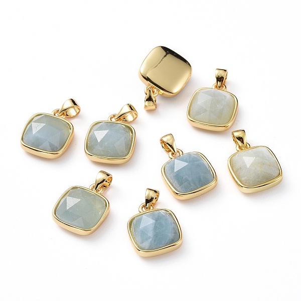 PandaHall Natural Aquamarine Charms, with Golden Plated Brass Findings, Faceted Square, 13~13.5x11x5.5~6.5mm, Hole: 3x4.5mm Aquamarine...
PandaHall Natural Aquamarine Charms, with Golden Plated Brass Findings, Faceted Square, 13~13.5x11x5.5~6.5mm, Hole: 3x4.5mm Aquamarine...