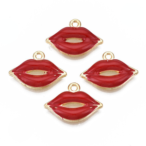 PandaHall Rack Plating Alloy Enamel Pendants, Cadmium Free & Nickel Free & Lead Free, Light Gold, Lip, FireBrick, 13x18.5x2.5mm, Hole: 1.2mm..., Red
PandaHall Rack Plating Alloy Enamel Pendants, Cadmium Free & Nickel Free & Lead Free, Light Gold, Lip, FireBrick, 13x18.5x2.5mm, Hole: 1.2mm..., Red