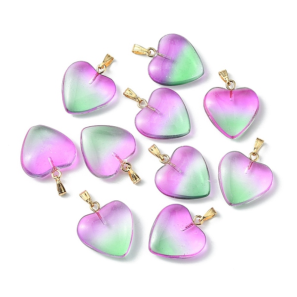 PandaHall Two Tone Transparent Glass Pendants, with Golden Plated Iron Findings, Heart Charms, Medium Sea Green, 22x20.5x7mm, Hole: 6x2mm...
PandaHall Two Tone Transparent Glass Pendants, with Golden Plated Iron Findings, Heart Charms, Medium Sea Green, 22x20.5x7mm, Hole: 6x2mm...