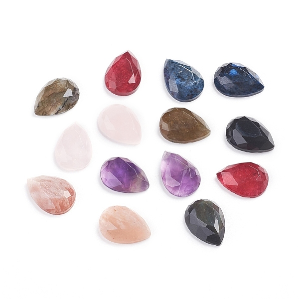 PandaHall Natural Mixed Gemstone Cabochons, Teardrop, Faceted, 14x10x4.5mm Mixed Stone Teardrop
PandaHall Natural Mixed Gemstone Cabochons, Teardrop, Faceted, 14x10x4.5mm Mixed Stone Teardrop