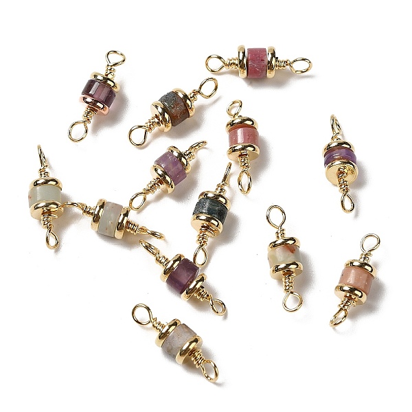 PandaHall Natural Mixed Gemstone Connector Charms, Column Links with Real 18K Gold Plated Brass Findings, 13~15x4mm, Hole: 1.8~2mm Mixed...
PandaHall Natural Mixed Gemstone Connector Charms, Column Links with Real 18K Gold Plated Brass Findings, 13~15x4mm, Hole: 1.8~2mm Mixed...