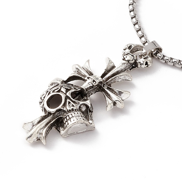 PandaHall Alloy Skull Cross Pendant Necklace with 304 Stainless Steel Box Chains, Gothic Jewelry for Men Women, Antique Silver & Stainless...
PandaHall Alloy Skull Cross Pendant Necklace with 304 Stainless Steel Box Chains, Gothic Jewelry for Men Women, Antique Silver & Stainless...