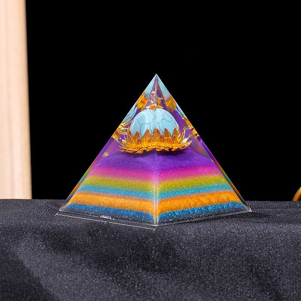 PandaHall Resin Orgonite Pyramid Display Decorations, with Synthetic Turquoise, for Home Office Desk, 60mm Synthetic Turquoise Pyramid
PandaHall Resin Orgonite Pyramid Display Decorations, with Synthetic Turquoise, for Home Office Desk, 60mm Synthetic Turquoise Pyramid