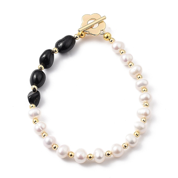PandaHall Natural Cultured Freshwater Pearl Beaded Bracelets, with Natural Black Tourmaline Beads, Golden Plated Brass Beads and Flower...
PandaHall Natural Cultured Freshwater Pearl Beaded Bracelets, with Natural Black Tourmaline Beads, Golden Plated Brass Beads and Flower...