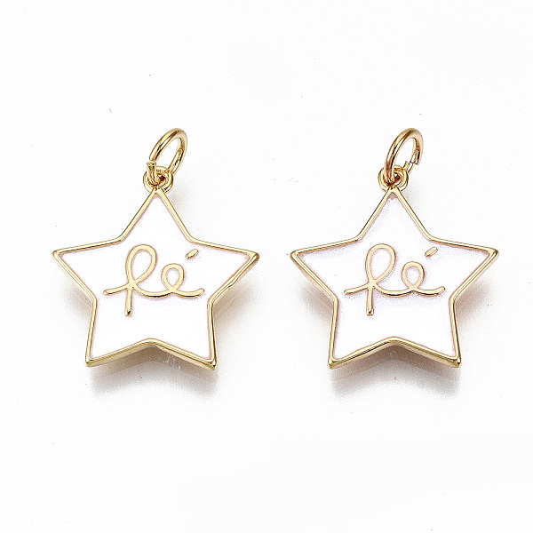 PandaHall Brass Enamel Pendants, with Jump Ring, Nickel Free, Real 18K Gold Plated, Star, White, 19x17x2mm, Jump Ring: 5x1mm, 3mm Inner...
PandaHall Brass Enamel Pendants, with Jump Ring, Nickel Free, Real 18K Gold Plated, Star, White, 19x17x2mm, Jump Ring: 5x1mm, 3mm Inner...