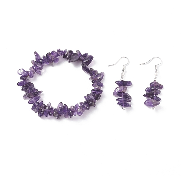 PandaHall Natural Amethyst Chips Beaded Jewelry Set, Gemstone Stretch Bracelets & Dangle Earrings for Women, Platinum, 35mm, Pin: 0.5mm...
PandaHall Natural Amethyst Chips Beaded Jewelry Set, Gemstone Stretch Bracelets & Dangle Earrings for Women, Platinum, 35mm, Pin: 0.5mm...